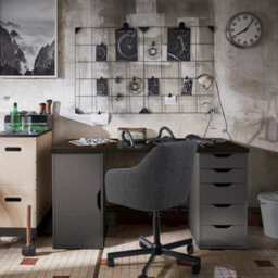 Dark Grey Drawer Unit 5 Drawers Storage Office Desk Cabinet 36X70Cm - thumbnail 3