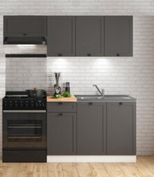 Impact Furniture Kitchen Wall Unit 600mm Cabinet Extractor Fan Cooker Housing Shaker Dark Grey Bridging Storage Junona - thumbnail 7