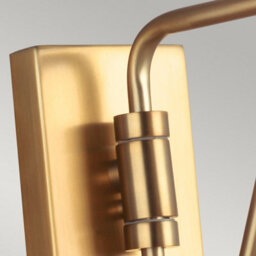 Luminosa Lighting Elstead Joan 1 Light Dome Wall Light, Midnight Black, Burnished Brass, E27 - thumbnail 5