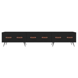 Vidaxl Tv Cabinet Black 150X36X30 Cm Engineered Wood - thumbnail 5