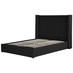 Beliani Ottoman Bed Velvet Lubbon 160 X 200 Cm (Eu King Size) Black - thumbnail 7