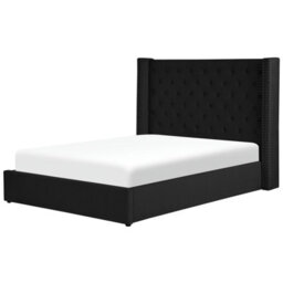 Beliani Ottoman Bed Velvet Lubbon 160 X 200 Cm (Eu King Size) Black - thumbnail 6