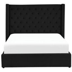 Beliani Ottoman Bed Velvet Lubbon 160 X 200 Cm (Eu King Size) Black - thumbnail 4