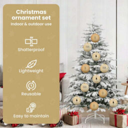 Vidaxl Christmas Bauble Set Xl 9 Pcs Gold Plastic - thumbnail 6