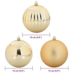 Vidaxl Christmas Bauble Set Xl 9 Pcs Gold Plastic - thumbnail 5