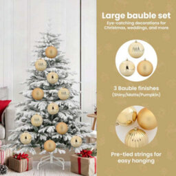 Vidaxl Christmas Bauble Set Xl 9 Pcs Gold Plastic - thumbnail 7
