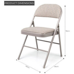 2Pc Deluxe Strong Steel Metal Frame Fabric Padded Folding Office Back Rest Chair - thumbnail 2