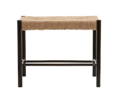 Orsina Bandar Natural Rope And Black Wood Small Bench - image 1