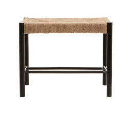 Orsina Bandar Natural Rope And Black Wood Small Bench