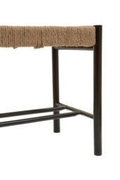 Orsina Bandar Natural Rope And Black Wood Small Bench - thumbnail 6