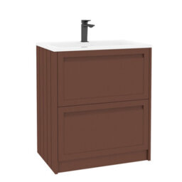 Royal Bathrooms Elmore 700mm Traditional Floor Standing 2 Drawer Bathroom Vanity Unit With Matt Stone Basin Sink - Terracotta Clay - thumbnail 6
