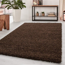 Wadan 160X230Cm Brown Shaggy Rug - Rectangular Soft Touch Thick Pile Modern Area Rug - Rugs For Living & Bedroom Non Shedding - thumbnail 1