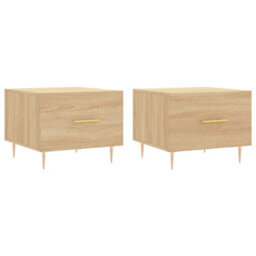 Walplus Coffee Tables 2 Pcs Sonoma Oak 50X50X40 Cm Engineered Wood - thumbnail 2