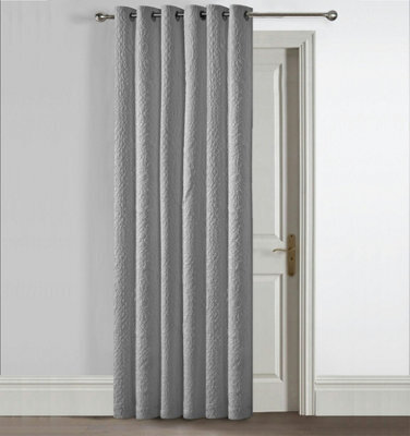 Velosso Winchester Quilted Pinsonic Blackout Door Curtain - Grey
