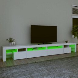 Walplus Tv Cabinet With Led Lights White 290X36.5X40 Cm - thumbnail 4