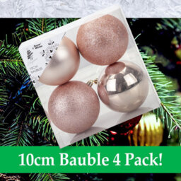 Rose Gold Christmas Baubles Pack Of 4- 10Cm - thumbnail 6