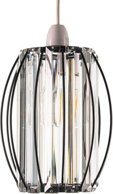 Giggi Black Metal K9 Crystal Light Shade 16Cm X 20Cm, Cylinder Shape With Oval Ring - image 1
