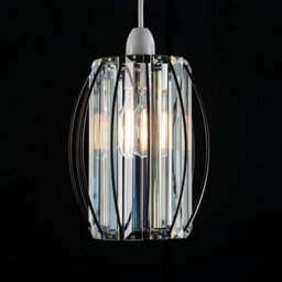Giggi Black Metal K9 Crystal Light Shade 16Cm X 20Cm, Cylinder Shape With Oval Ring - thumbnail 2