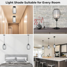 Giggi Black Metal K9 Crystal Light Shade 16Cm X 20Cm, Cylinder Shape With Oval Ring - thumbnail 6