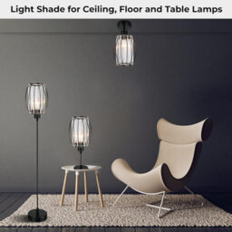 Giggi Black Metal K9 Crystal Light Shade 16Cm X 20Cm, Cylinder Shape With Oval Ring - thumbnail 8