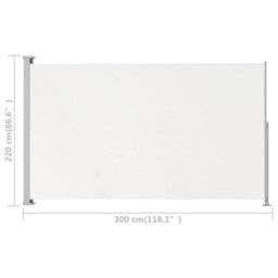 Berkfield Patio Retractable Side Awning 220X300 Cm Cream - thumbnail 7