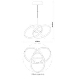Cosylyte Ridgley 3 Ring Integrated Led, Modern Ceiling/pendant Light- Chrome - thumbnail 8