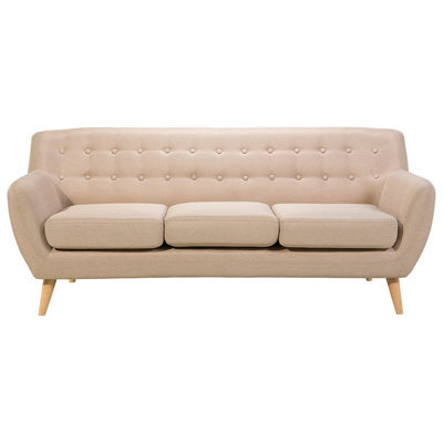 Beliani Sofa 3 Seater Motala Fabric Beige - image 1