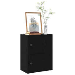 Berkfield Durable Bookcase Black Oak 40X24X52 Cm Engineered Wood - thumbnail 2