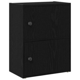 Berkfield Durable Bookcase Black Oak 40X24X52 Cm Engineered Wood