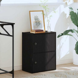 Berkfield Durable Bookcase Black Oak 40X24X52 Cm Engineered Wood - thumbnail 3