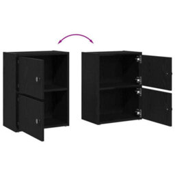 Berkfield Durable Bookcase Black Oak 40X24X52 Cm Engineered Wood - thumbnail 8