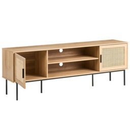 Wyld And Coco Boho Rattan 2-Door Tv Stand Brown 180 X 63 Cm With Metal Legs - thumbnail 5