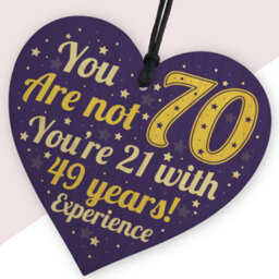 Red Ocean Fun And Sentimental 70Th Birthday Wooden Heart - Celebrate With A Touch Of Humor - thumbnail 2