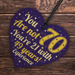 Red Ocean Fun And Sentimental 70Th Birthday Wooden Heart - Celebrate With A Touch Of Humor - thumbnail 6
