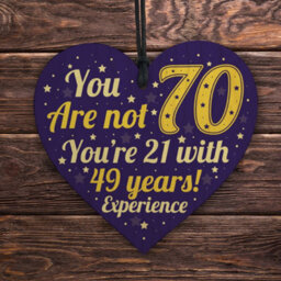 Red Ocean Fun And Sentimental 70Th Birthday Wooden Heart - Celebrate With A Touch Of Humor - thumbnail 5