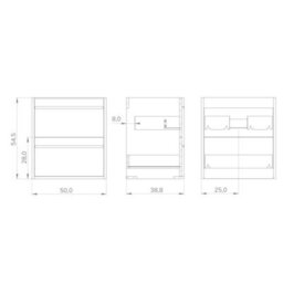 Banyetti Mattila Noir 500mm Wall Hung Vanity Unit With Matt Black Handles - Rustic Oak - thumbnail 5