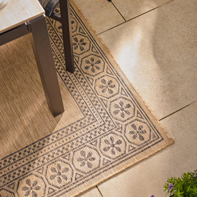 Border Jute Large Indoor & Outdoor Rug, (L)150Cm X (W)200Cm - image 1