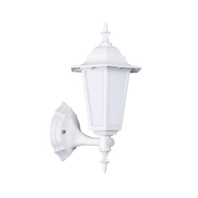 Robus Dingle 7W LED Coach Lantern with PIR sensor in white.