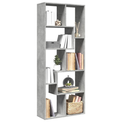 Walplus Room Divider Bookcase Concrete Grey 67X25X161.5 Cm Engineered Wood - image 1