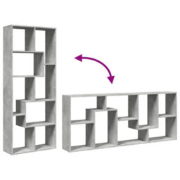 Walplus Room Divider Bookcase Concrete Grey 67X25X161.5 Cm Engineered Wood - thumbnail 8