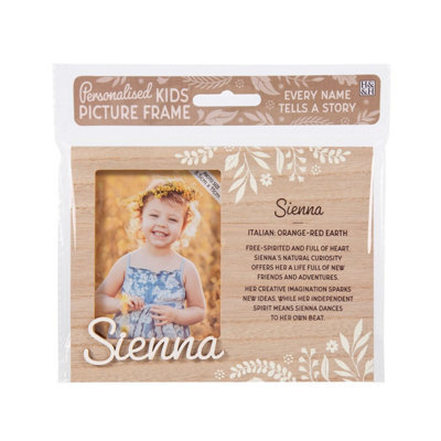 History & Heraldry Pre-Personalised Picture Frame With Child's Name And Meaning - Sienna - For 8.5 X 11Cm Photo - Over 90 Titles Available - image 1