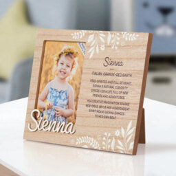 History & Heraldry Pre-Personalised Picture Frame With Child's Name And Meaning - Sienna - For 8.5 X 11Cm Photo - Over 90 Titles Available - thumbnail 2