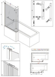 Sundaze 6mm Toughened Safety Glass L Shaped Shower Bath Screen Hinged Return And Towel Rail Chrome - thumbnail 7