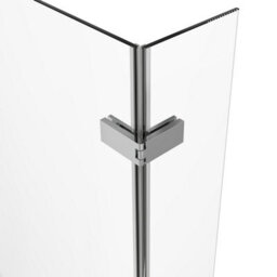 Sundaze 6mm Toughened Safety Glass L Shaped Shower Bath Screen Hinged Return And Towel Rail Chrome - thumbnail 3