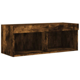 Walplus Tv Cabinet With Led Lights Smoked Oak 80X30X30 Cm - thumbnail 7