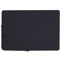 Beliani Fitted Sheet Janbu Cotton 200 X 200 Cm Black