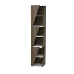Decorotika Arrow 6-Tier Corner Bookcase, Bookshelf, Shelving Unit Walnut & White - thumbnail 3