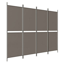 Berkfield 4-Panel Room Divider Anthracite 200X200 Cm Fabric - thumbnail 2