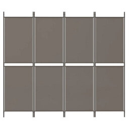 Berkfield 4-Panel Room Divider Anthracite 200X200 Cm Fabric - thumbnail 3