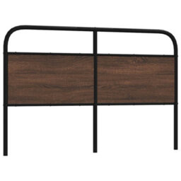 Berkfield Headboard Brown Oak 160 Cm Steel And Engineered Wood - thumbnail 1